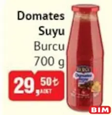 BURCU DOMATES SUYU 700 G fiyat ve kampanya bilgisi